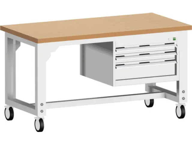 werkbank,verrijdbaar,HxBxD 840-1140x1500x750mm,beukenblad