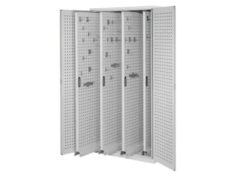 verticale kast,HxBxD 1950x1000x600mm,deur m. perforaties,RAL5010