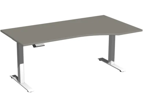 In hoogte verstelbaar bureau in vrije vorm,HxBxD 630-1280x1800x1000mm
