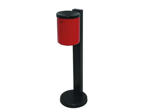 Staande asbak,H 825mm,staal,romp rood