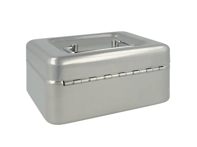 Coffret à monnaie westcott 152x120x79mm argent, insert en plastique a