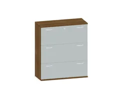 hangmappenkast 1150x1000x430mm 3hangmappenframes noten+Onyx