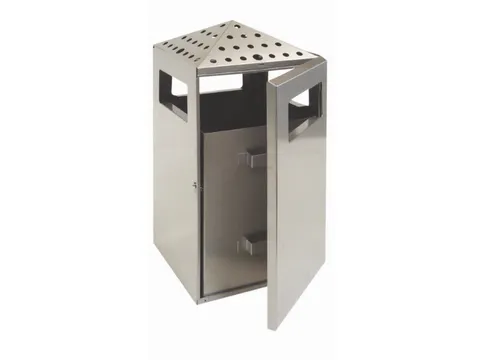 RVS combi-asbak,HxBxD 919x396x425mm,afvalbak inhoud 75l,romp RVS