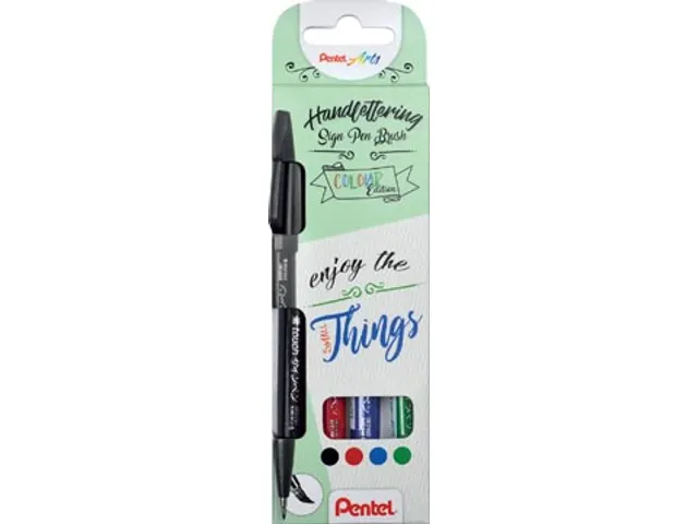 brushpen Sign Pen Brush Touch, etui met 4 stuks