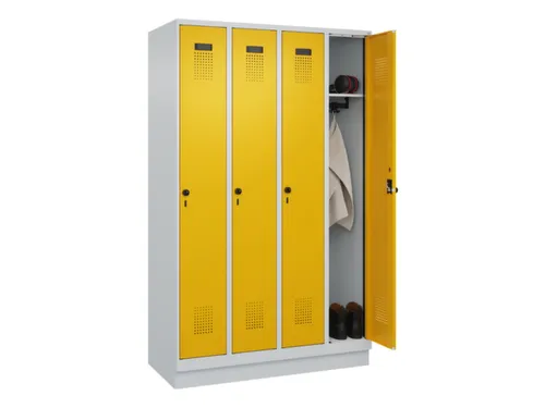 locker,HxBxD 1950x1200x500mm,4vak,vak B 300mm,draaigrendel,sokkel