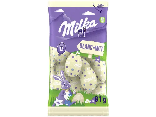 Milka paaseitjes 81g melk wit