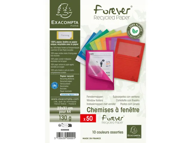 50 Venstermappen Forever 22x31cm Assorti
