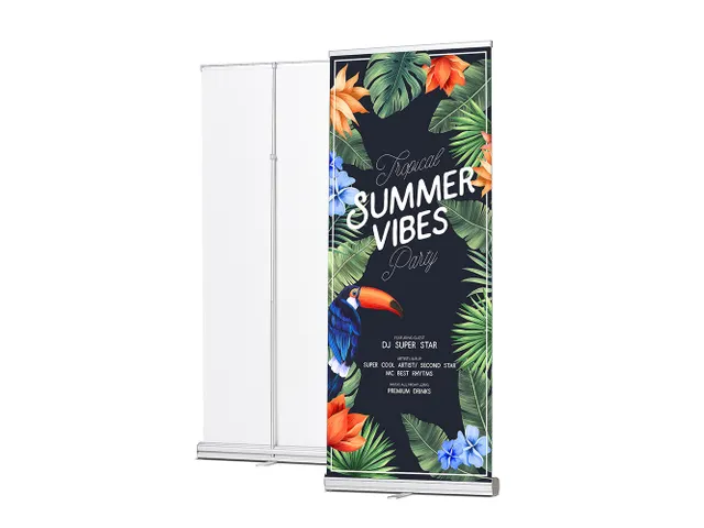 Roll-Banner Massive 100x160-220 cm 1 Voet Zilver