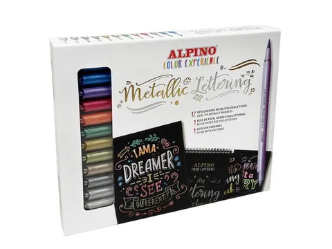 Color Experience Metallic Lettering dualmarkers set van 12 stiften