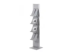 OUTLET Brochurerek Totem Zilver Met Stalen Legplanken