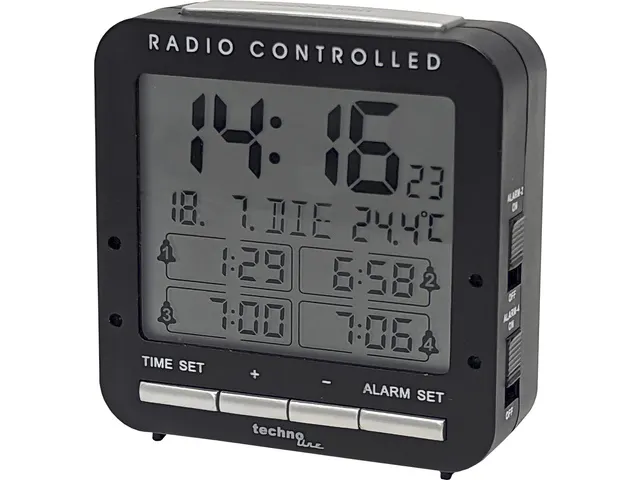 Wekker Technoline WT 245 80 x 80 x 30 mm zwart