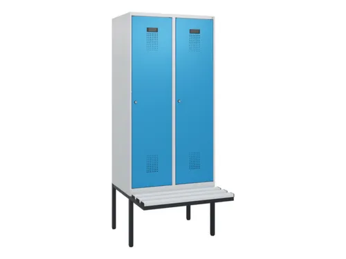 locker met bank,HxBxD 1950x800x815mm,2vak,vak B 400mm,cilinderslot