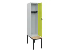 locker met bank,HxBxD 1950x400x815mm,1vak,vak B 400mm,draaigrendel