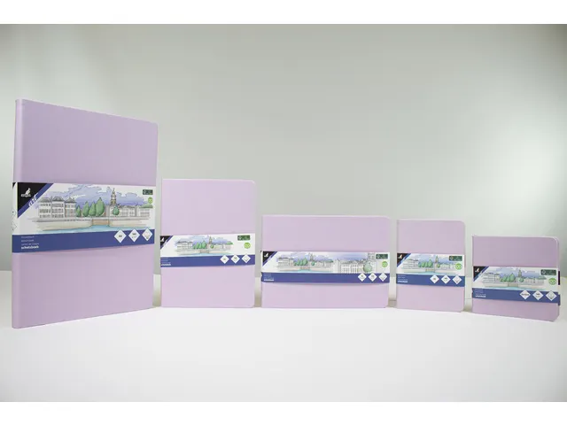 Schetsboek Kangaro A5 landscape violet PU HC 80 blad 140gr roomwit met