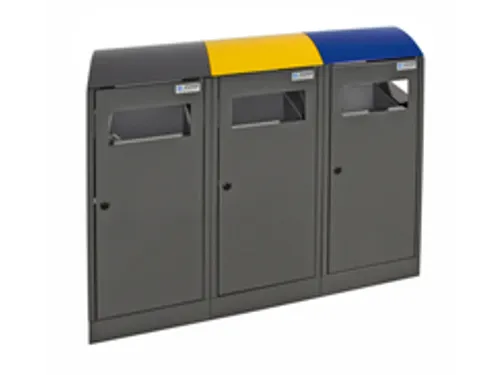 Afvalverzamelstation Niet-Brandbaar 3X40 Liter 815X1050X350Mm grijs