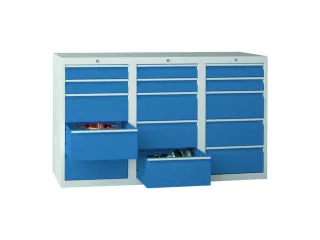 ladekast HxBxD 900x1500x500mm 15laden RAL7035 front RAL5012 - 2