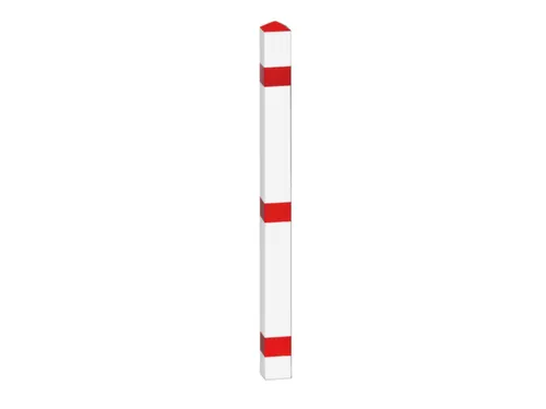 Afzetpaal Vierkant 70X70M Uitneembaar Bodemhuls Spitse Kop Wit/rood
