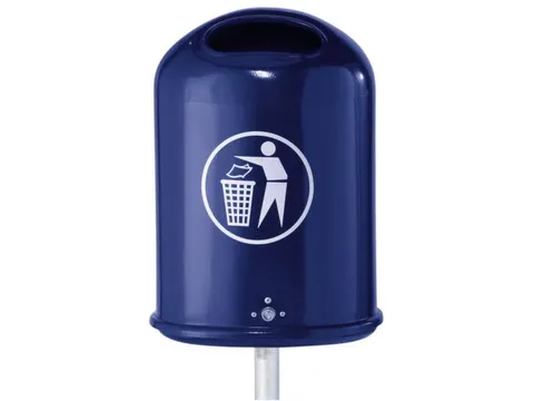 Afvalbak V. Staalplaat 45 Liter Ovale Opening Standaard Kobaltblauw