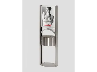 Afvalbak RVS 15 liter HxB 1200x580mm binnenbak verzinkt reclamevlak - 1