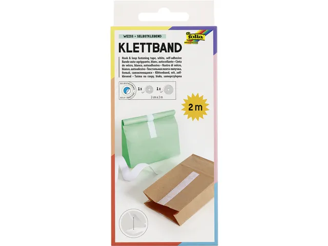 Klittenband Folia 20mmx2m wit 2 rollen