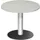 vergadertafel,HxØ 720x900mm,rond,schotelvoet RAL9006,blad lichtgrijs