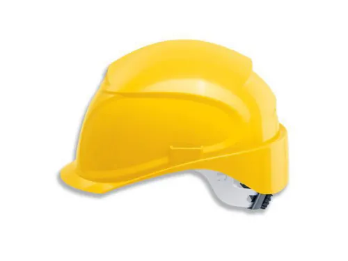 Uvex Airwing BSWR veiligheidshelm, HDPE, draaiknop, geel, per stuk gev