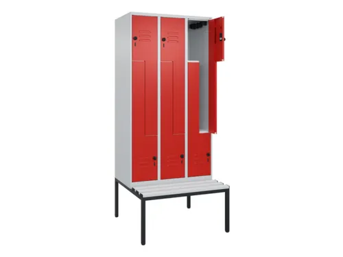 Z-garderobekast,HxBxD 2120x900x815mm,6vak,vak B 300mm,draaigrendel