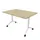 klaptafel,HxBxD 750x1200x700mm,hoekig,T-voet wit,ovale buis,blad eiken