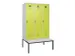 locker met bank,voor scheiding van kleding,HxBxD 2120x1200x815mm,3vak