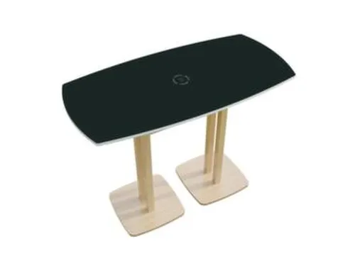 Tonvormige statafel Woody 110x114x75cm Antraciet Natuur schotelvoeten