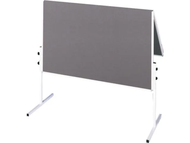 inklapbaar presentatiebord 150x120cm Vilt Grijs frame metaal wit