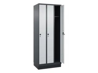 locker,HxBxD 1950x750x500mm,3vak,vak B 250mm,draaigrendel,sokkel - 2