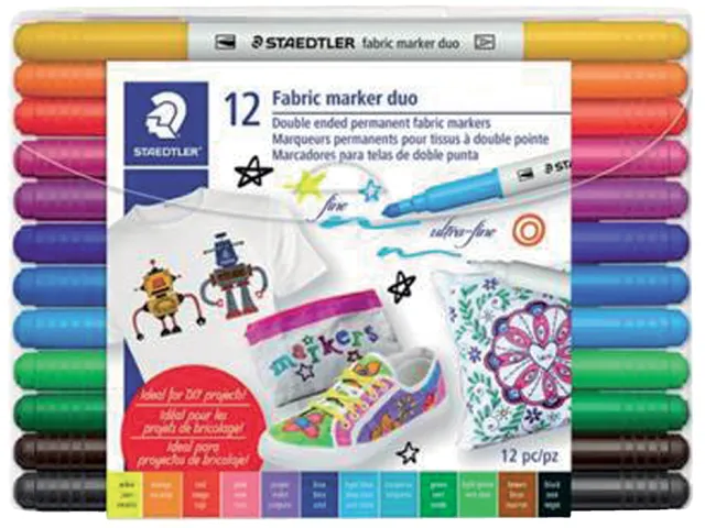 Viltstift Staedtler 3190 textiel duo ass