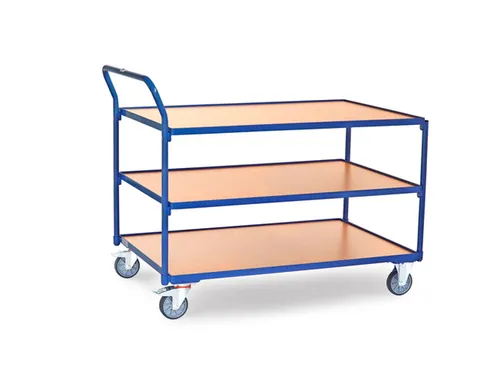 Tafelwagen 2756 300kg 1200x800mm 3 etages hout rubber wielen
