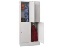 lockerkast,HxBxD 1850x800x500mm,2x2vakken,RAL7035,front RAL7035