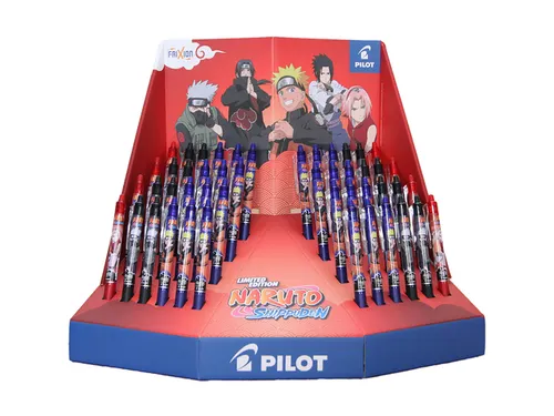 Rollerpen PILOT friXion clicker Naruto medium 3 kleuren assorti 48 st