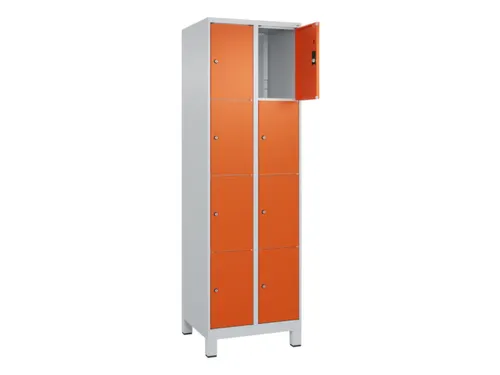 lockerkast,HxBxD 1950x600x500mm,2x4vakken,vak B 300mm,cil.-slot,voeten