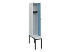 locker met bank,HxBxD 1950x300x815mm,1vak,vak B 300mm,draaigrendel