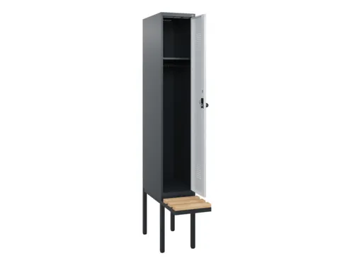 locker met bank,HxBxD 1950x300x815mm,1vak,vak B 300mm,draaigrendel