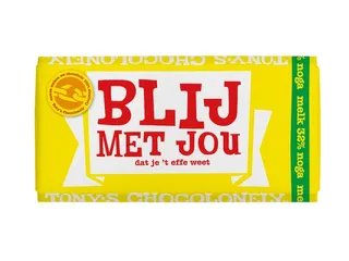 Chocolade Tony's Chocolonely reep 180gr melk noga "Blij met jou" - 1
