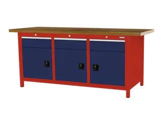 werkbank,HxBxD 860x2000x750mm,onderstel RAL3020,fronten RAL5013 - 3