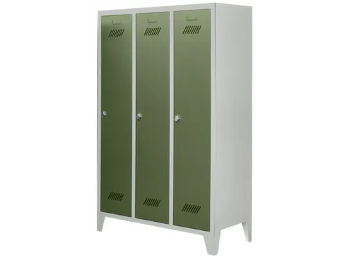 lockerkast v. kinderen,HxBxD 1600x930x500mm,3vak,RAL7035,front RAL6011