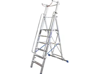 verrijdbare treden-platformladder eenzijdig 9treden stand H 2 1m - 1