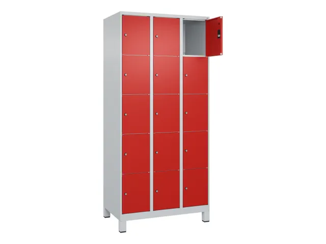 lockerkast,HxBxD 1950x900x500mm,3x5vakken,vak B 300mm,cil.-slot,voeten