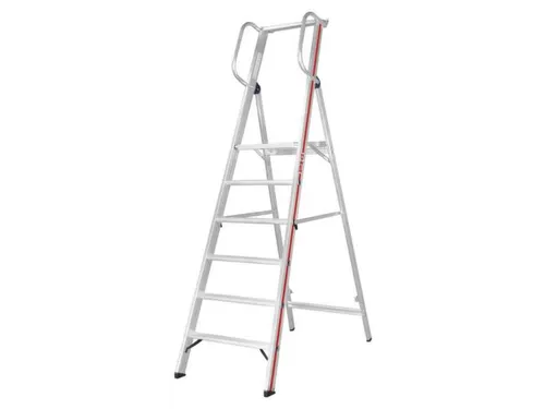 platformladder,bordes HxBxD 1420x440x400mm,6treden,aluminium
