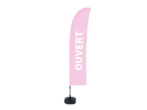 Beachflag 430cm complete set "OUVERT" Roze
