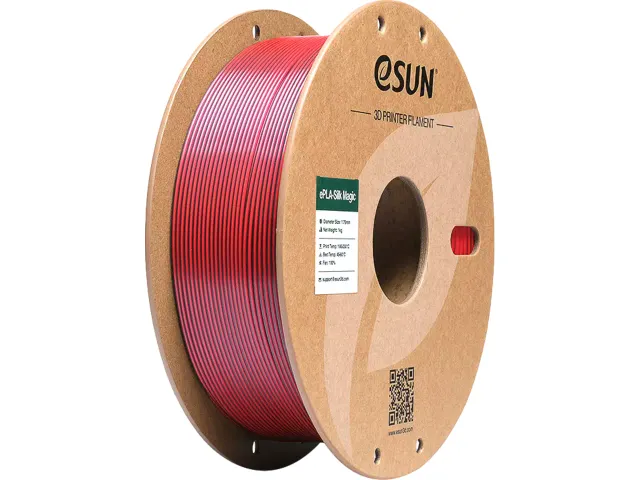 eSUN 3D printer Filament ePLA-Silk Magic 1,75mm Zwart/Rood 1kg