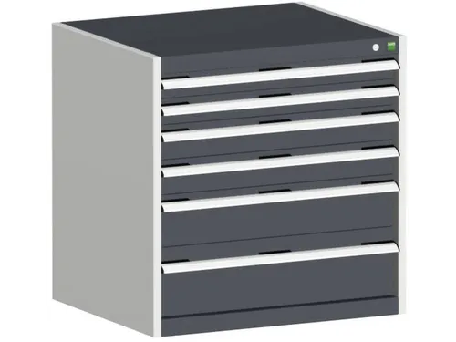 ladekast HxBxD 800x800x525mm 6laden romp RAL7035 front RAL7016