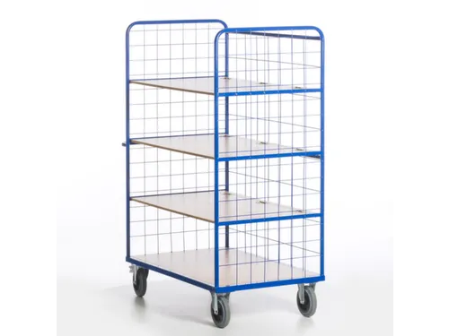 etagewagen,draagverm. 600kg,4etage(s),laadvl. LxB 1200x740mm,houtetage