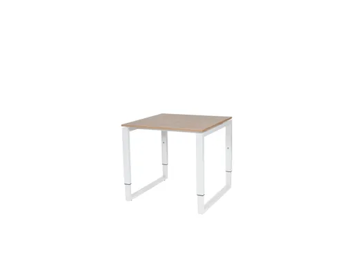 Domino Plus Bureau Hoogte Verstelbaar 800x800mm Hav/Kers Wit O-Poot